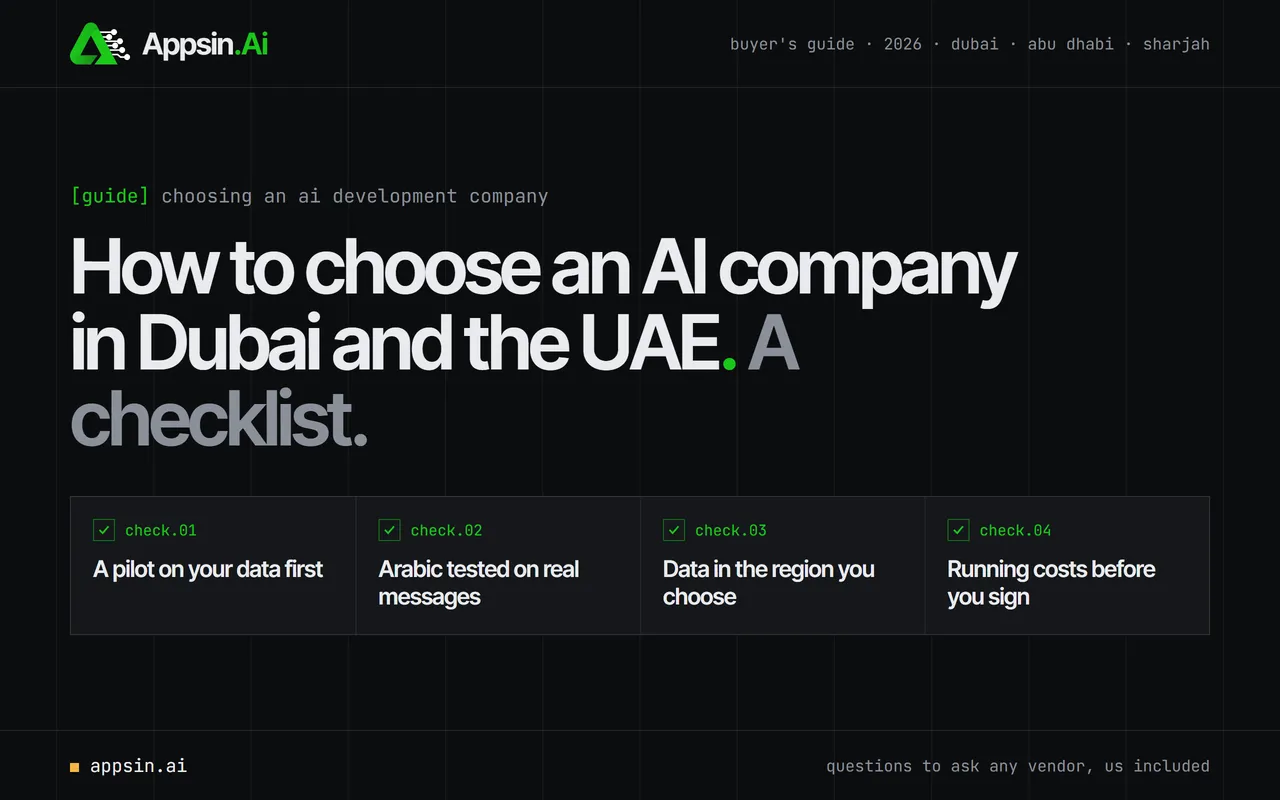 How to choose an AI development company in Dubai and the UAE