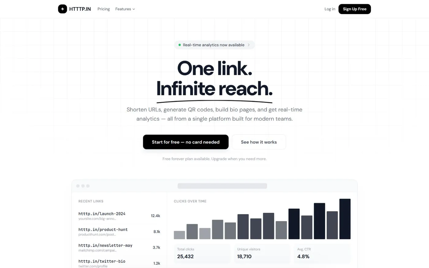HTTTP.IN: landing screen with demo data