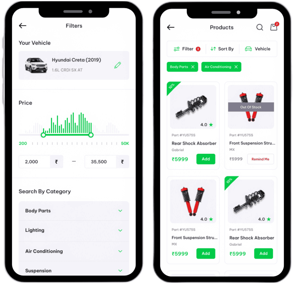 Product & Filter Screen